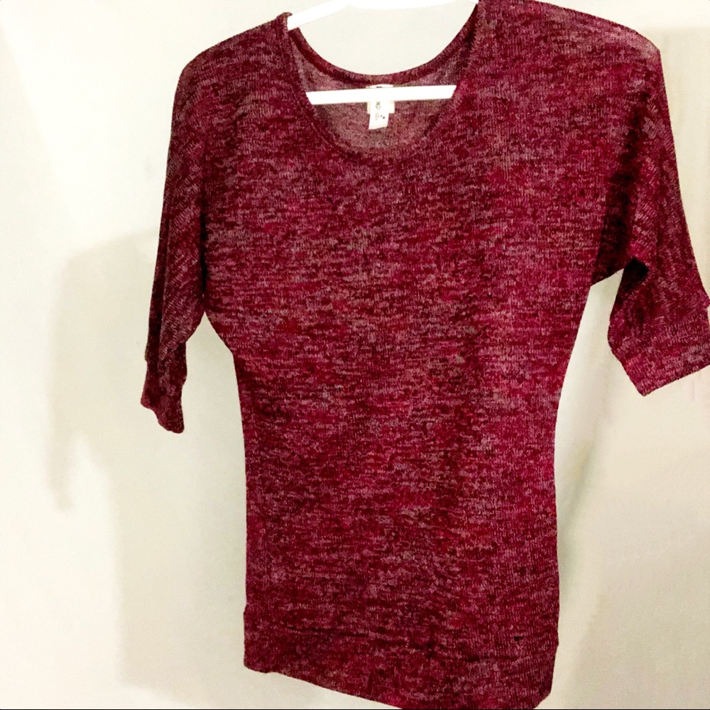 Love Soup Wine Colored Speckled Light Sweater XS